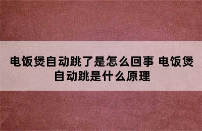 电饭煲自动跳了是怎么回事 电饭煲自动跳是什么原理